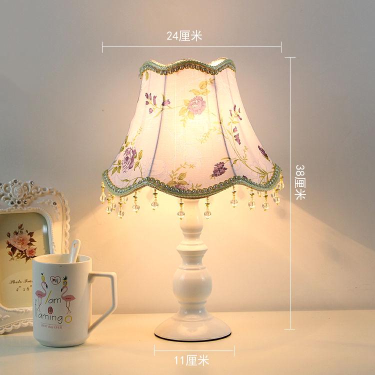 Resin Table Lamp Living Room Button Switch Bedroom Bedside Table Lights Fabric Home Decoration