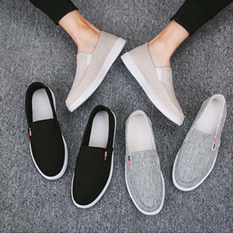 Spring and Summer Men's Shoes Casual Canvas Shoes Slip-on Shoes Single  All-match Sneakers Breathable Old Beijing Cloth Shoes Single