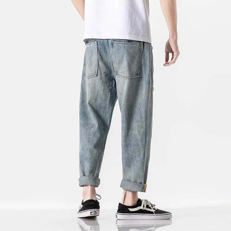 Spring and Autumn Men's Jeans Loose Straight Light Colored Men's Jeans