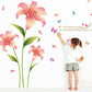 Pink lily romantic warm wall sticker living room sofa background decorative painting cute wallpaper