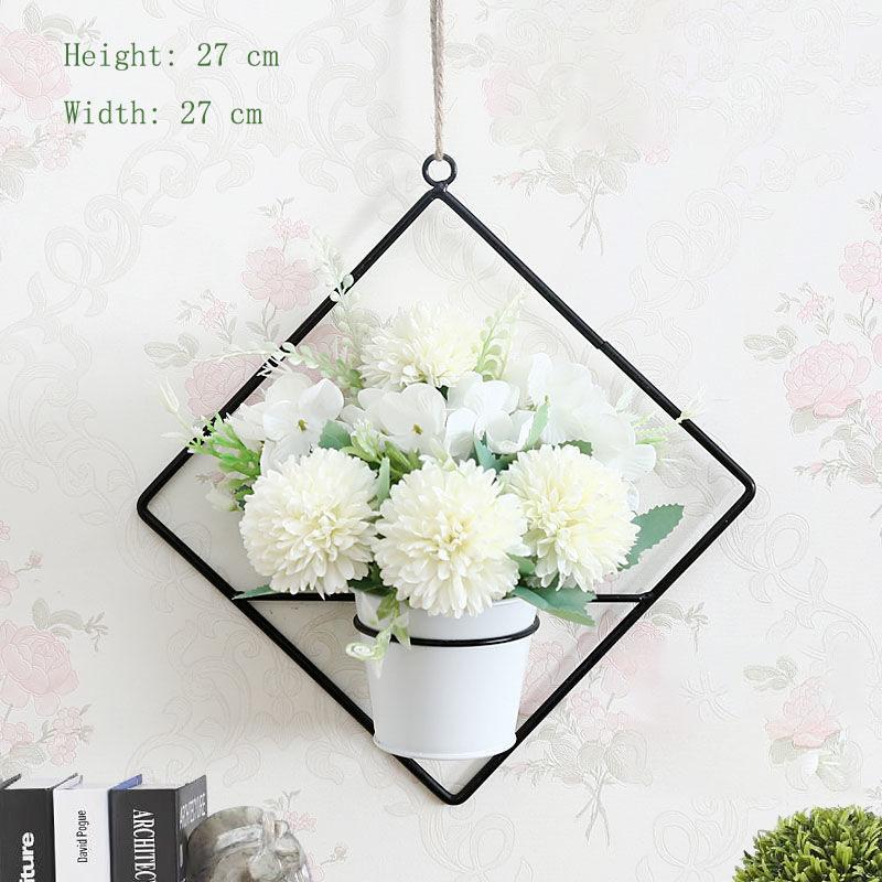 Pendant Simulation Plastic Flower Basket Living Room Wall Decoration Floral Potted Plant Home Hanging Wall Hanging Decoration Artificial Flower Wall
