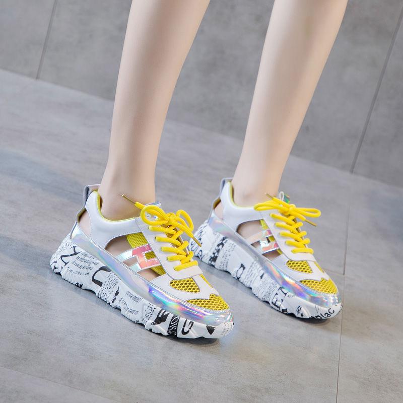 Plus Size 35-40 Summer Fashion Women Mesh Shoes Cutout Beach Casual Sandals Women Flip Flop Sandals