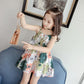 Children's Dress Korean Summer Girl's Lovely Dress Baby Flower National Style Suspender A-line Skirt