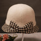 Women's Bow Knot Foldable Wool Blend Hat Autumn Winter Fisherman's Hat Warm Casual Peaked Cap Versatile Elegant Top Hat
