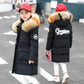Children's Cotton-padded Clothes Girls' Winter Jacket Big Children Thickening Medium-length Cotton Jackets Large Fur Collar
