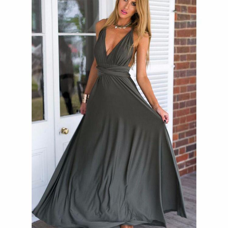 Sexy Women Bandage Long Party Multiway Swing Dress Convertible Infinity Robe Bridesmaids Boho Dress