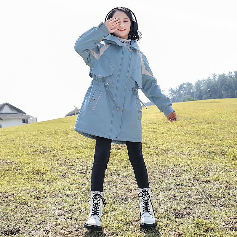 Girls' Winter Wear Faction Overcomes Warm and Windproof Cotton Coat Autumn and Winter Clothing Plus Velvet Padded Coat