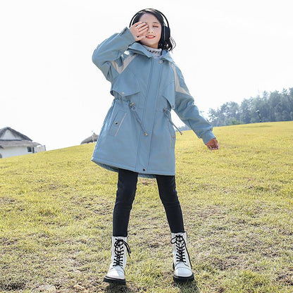 Girls' Winter Wear Faction Overcomes Warm and Windproof Cotton Coat Autumn and Winter Clothing Plus Velvet Padded Coat
