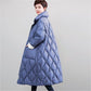Stand-up Collar Down Jacket Women Slim Thick Loose Over The Knee Long Coat
