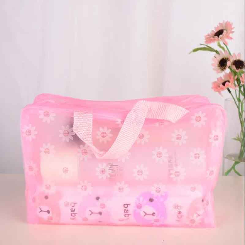 Women PVC Cosmetic Bag Case Waterproof Flower Print Cosmetics Transparent Toilet Bag Organizer Pouch Girl Make Up Bags Set