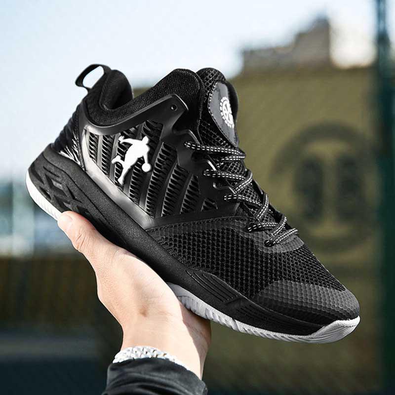 36-45 Men Mesh Sneakers Wear-resistant Basketball Shoes Deodorant Comfortable High-top Running Shoes