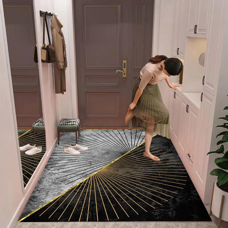 Entering Pad Easy To Clean Introduced Foot Pad Geometric Pattern Pedal Door Hall Carpet Kitchen Teller Home Mat Simple Wind