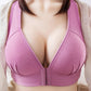 Front Buckle Large Size Thin Section Comfortable and Breathable No Steel Ring Fashion Jacquard Side Collection Underwear Women Gather Adjustable Bra