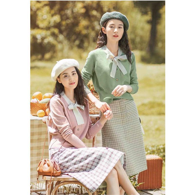 Women Slim V Neck Knitted Cardigan Cropped Sweaters Ladies Harajuku Short Cardigans Fresh Girl