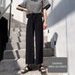 Ice Silk Pendant Wide Leg Pants Women's Spring and Summer Nine Points Straight Pants High Waist Slim Casual Pants Girls Loose Cool Pants