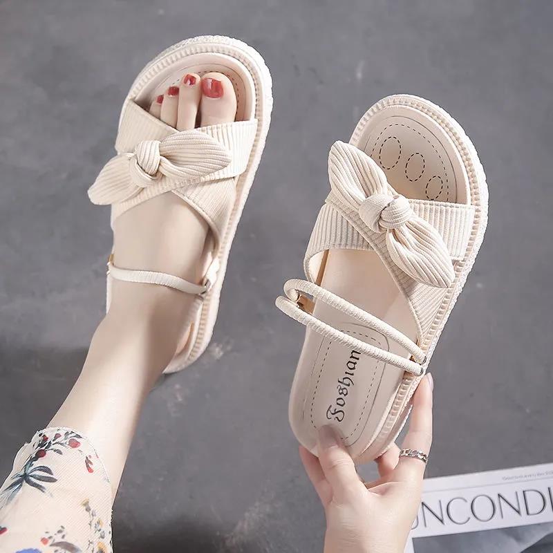 Summer Collocation Skirt Sandals Fairy Style Fashion Student Platform Roman Flats