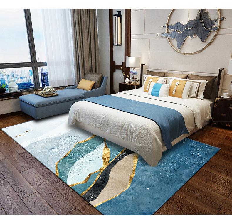 Household Carpet Fashion Modern Abstract Landscape Living Room Carpet Bedroom Kitchen Bedside Carpet Non-slip Mat Floor Mat