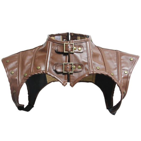 Beonlema PU Leather Halter Korset Underbust Steampunk Gothic Sexy Lace Up Corsets Top Bustier Brown