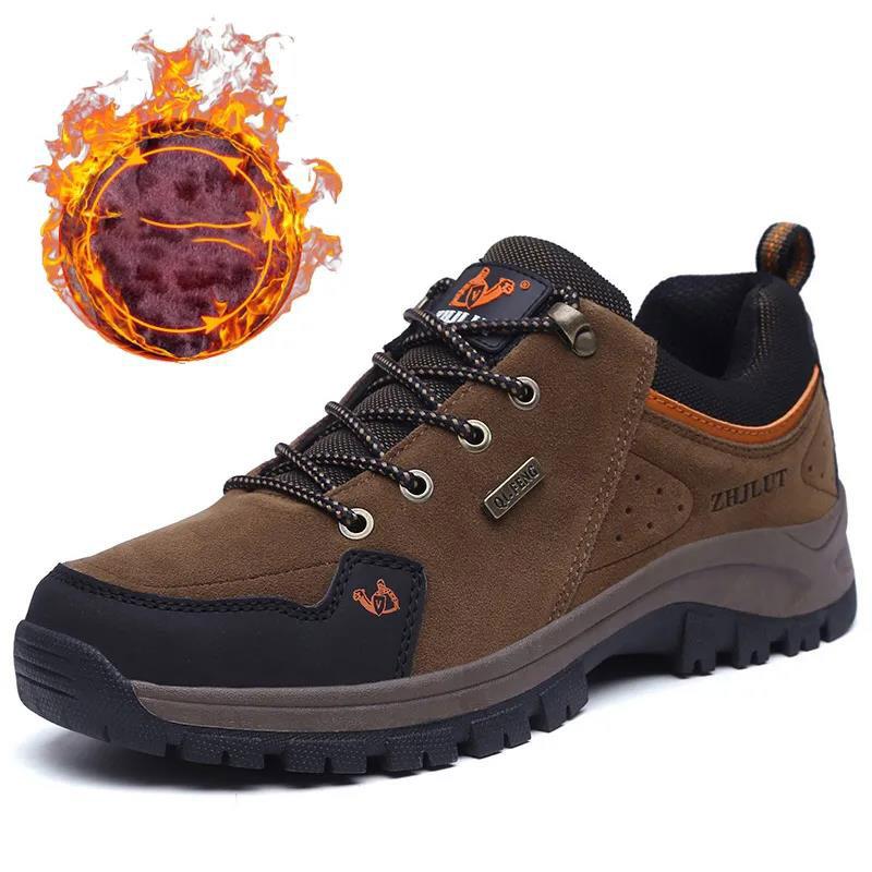 Winter Men's Shoes Hiking Shoes Plus Velvet Warm Outdoor Sports Shoes Large Size Non-slip and Waterproof Travel Shoes