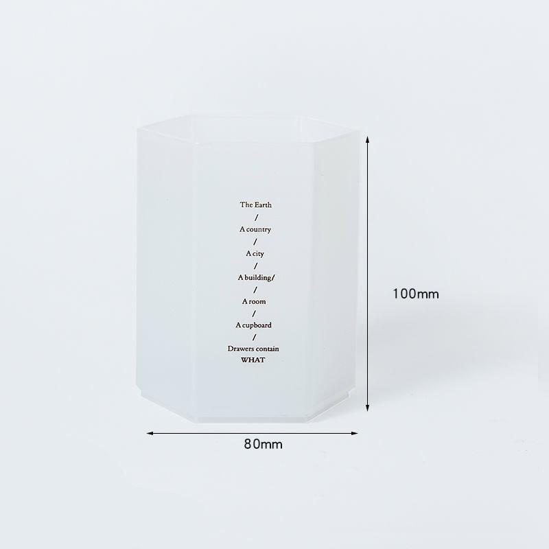Ins Retro Pen Holder Simple Student Japanese High-value Desktop Hexagonal Pen Holder Storage Box Desktop Storage Stationery