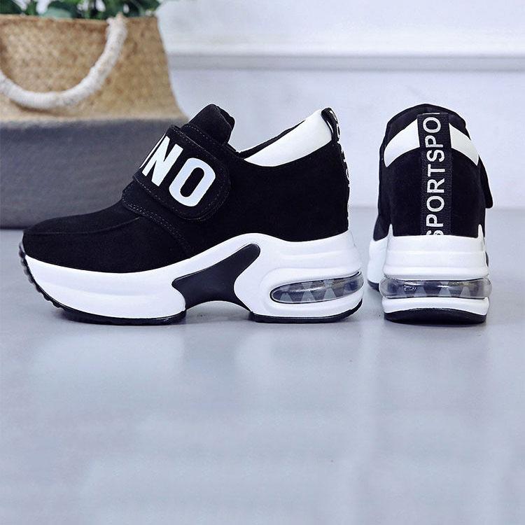 Spring and Autumn Versatile Wedge-soled Shoes Thick Bottom Women's Single Shoes Large Size Comfortable Middle Heel Casual Shoes