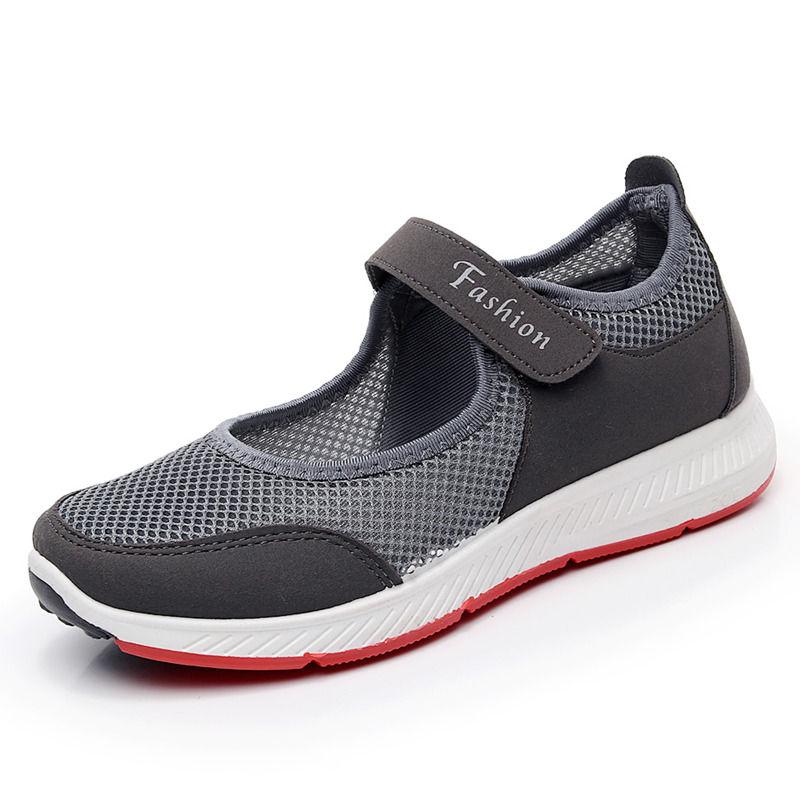 Women Casual Breathable Running Sneaker Mesh Fabric Shoes Anti-Slip Fitness Shoes