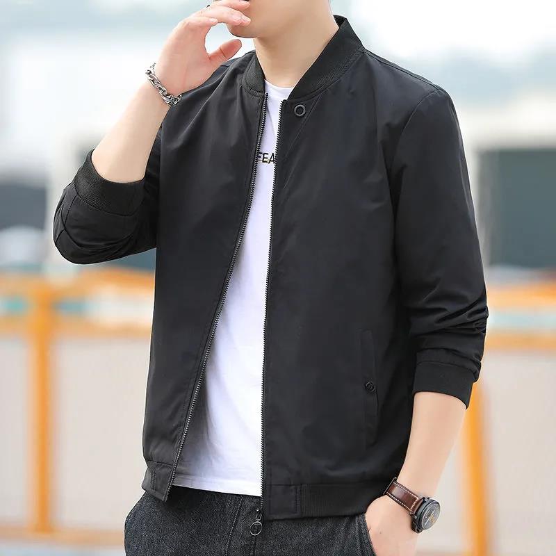 Men's Spring and Autumn Jackets Trend Baseball Collar Men's Jackets Youth Loose Workwear Clothes Men's Gowns