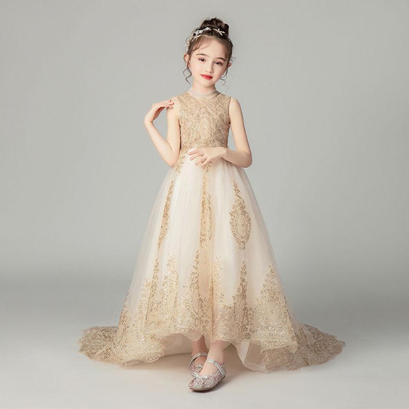 Children Dress Girls Princess Dress Little Girl Birthday Host Catwalk Piano Performance Evening Dress Summer