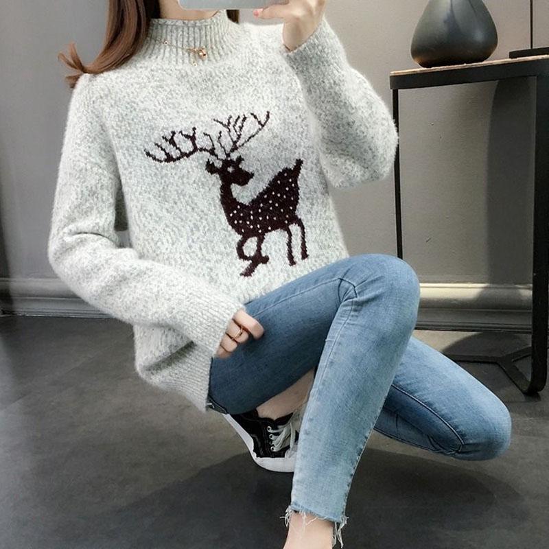 Winter Casual Simple Sweater Long-sleeved Pullover Knit Bottoming Shirt Young Women's Top