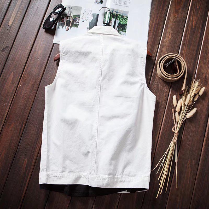 Summer Men's Cowboy Vest Sleeveless Jacket Youth Casual Korean Slim Waistcoat