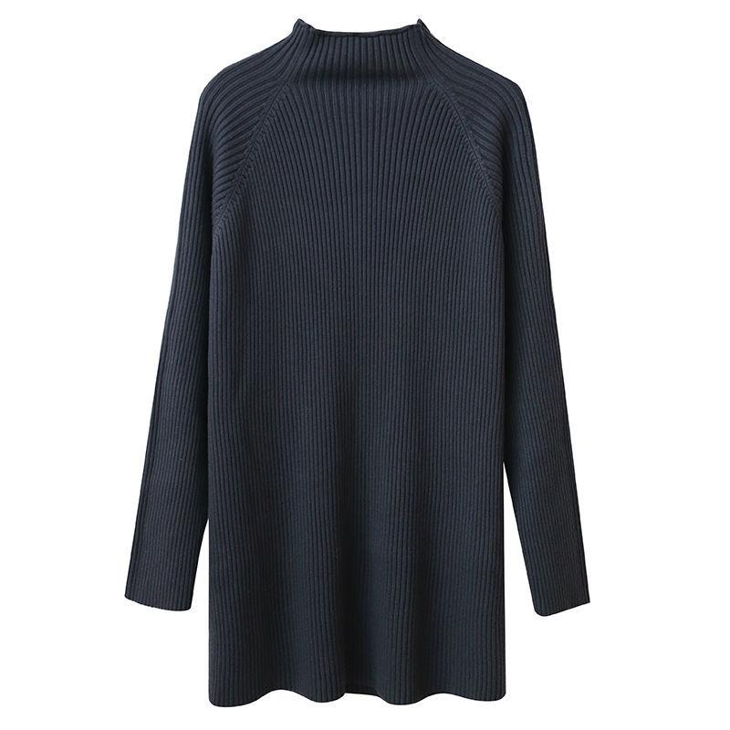 Lady Knittes Dress Autumn Winter Sweater Tops  Loose Lazy Women Knit Skirt Short Dress Base Dress