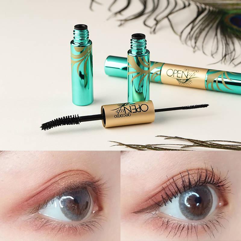 Peacock Double-Head Mascara is waterproof does not stain long and thin small curly brush heads fine