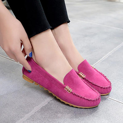 Women's Fashion Ballet Flats Cute Slip on Low Heel Ladies Boat Shoes