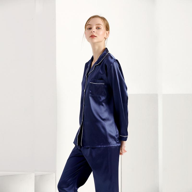 Women Silk Satin Pajamas Set Sleepwear Casual Simple Pajama Couple Pajamas Suit Female Sleep Two Piece Set Men Loungewear Plus Size Nightwear
