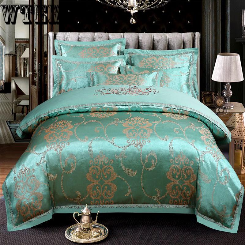 Sheets quilt cover pillow set noble cotton bedding European four-piece embroidery jacquard