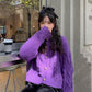 Autumn and Winter Coat Loose Fashion Short Long-sleeved Knit Top Female Student Solid Color Sweater Coat