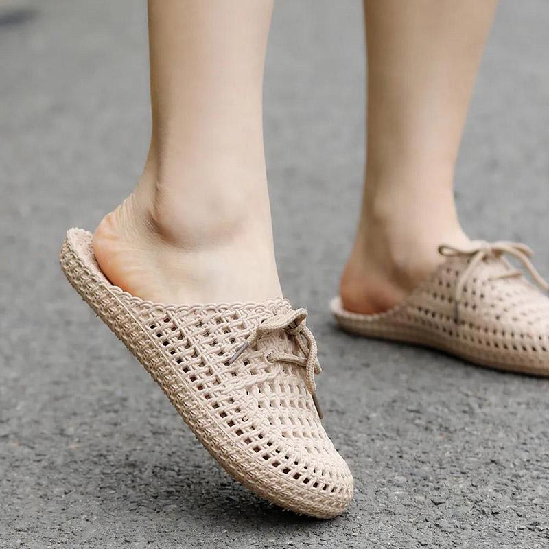 Women's Summer  Slippers Indoor Flat Bottom Breathable Non-slip Outer Wear Slippers