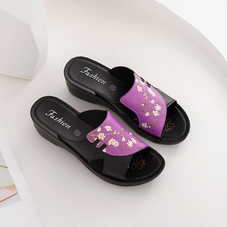 Women's Slippers Summer Leather Retro Woman Flip Flops Shoes Casual Platform Women's Outdoor Slippers