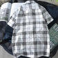 Plus Size Shirt Men T-shirts Button Up Overshirt Plaid Tees Stretch Undies Male Fashion Clothing Long Sleeves Casual Cardigan