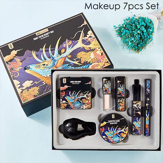 5/7pcs Makeup Gift Box Mushroom Head Air Cushion Foudation Mascara Powder Matte Lipstick Makeup Set