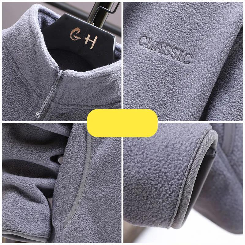 Warm Jacket Men's All-match Casual Loose Thickened Fleece Sports Cardigan Fleece Clothes Simple Men's Warm Short Jacket
