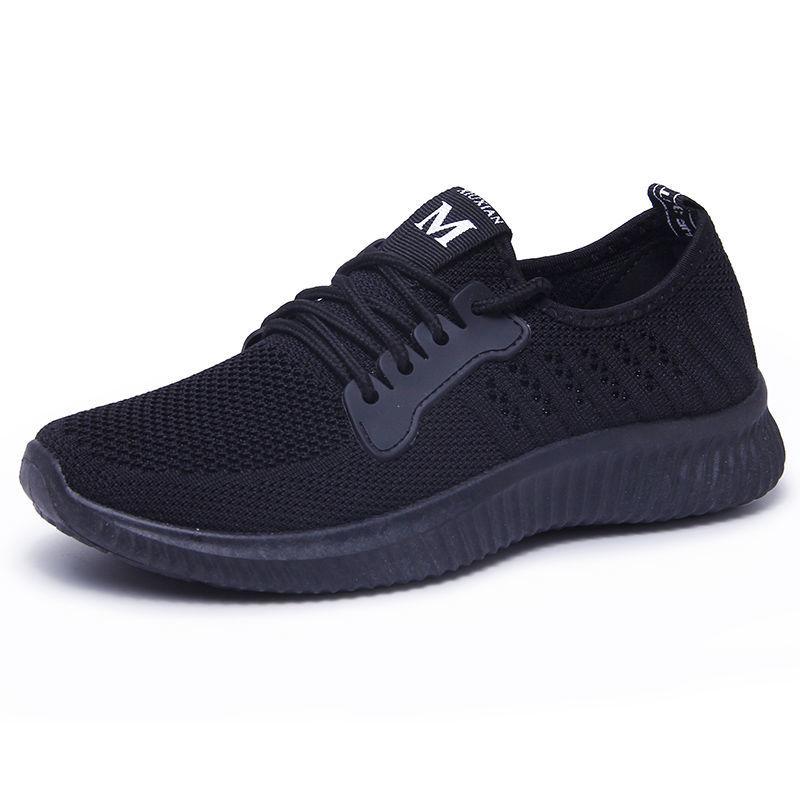 Summer Cloth Shoes Women Flying Woven Breathable Mesh Sports Shoes Flat Casual All-match Net Shoes Soft Sole Shoes