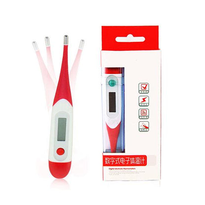 LCD Digital Electronic Oral Thermometer Portable Home Adult Baby Soft Head Temperature Measure Tool