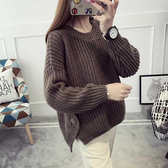 2019 Women Winter Long Sleeve Knitted Sweater Vintage Casual Fall Womens Sweaters Pullovers Jumper