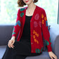 3D Leaf Printed Cardigan Women High-end Plus Size Cardigan  Short Knitted Jacket Wool Cardigan  Outer Wear