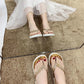 Flip-flops Female Summer Wear Korean Fashion All-match Sandals and Slippers Rhinestone Personalized Flip-flops Non-slip Beach Shoes
