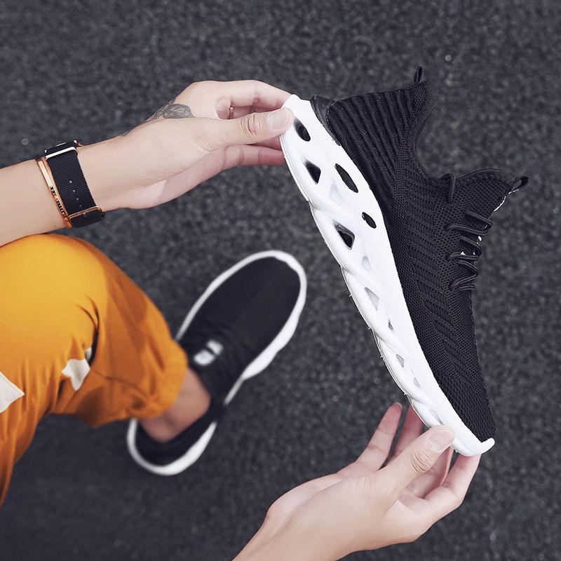 Summer Men's Shoes Sports Shoes Men's Running Shoes Breathable Casual Flying Woven Student Shoes Travel Shoes