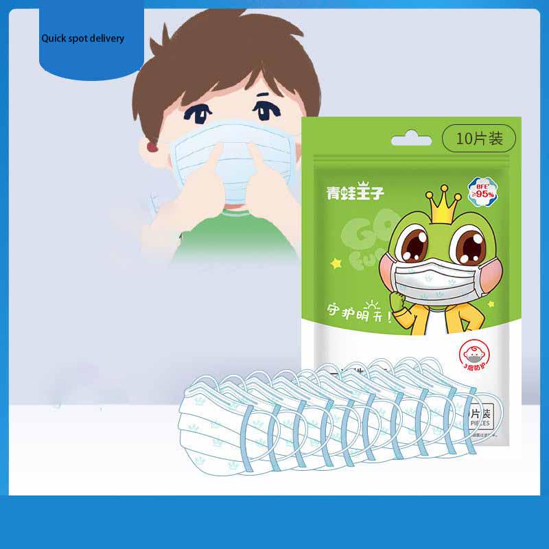 Baby masks disposable breathable dustproof protective mask thickened three layers of melt-blown