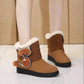 Plus Velvet and Cotton Snow Boots Short Boots Women's Boots Flat Bottom Martin Women's Shoes Round Toe Low Heels