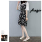 Bohemian Floral  Dress Plus Size Women Summer Slim Flare Sleeve Dress Midi Dress Fake Two-piece Dress